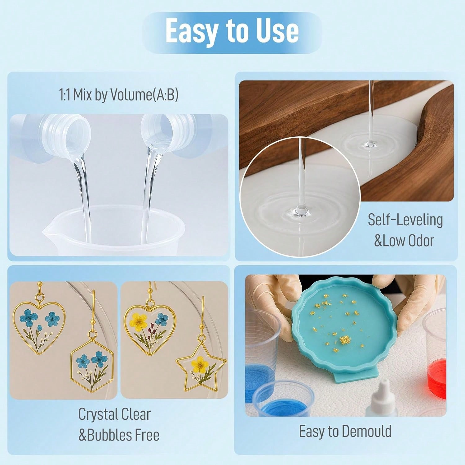 Crystal Clear Epoxy Resin 1:1  - Resin Jewelry Kit 评论和价格