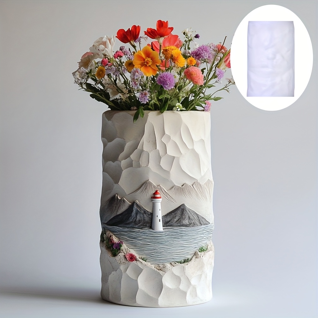 Sea Lighthouse Relief Flower P - Resin Ocean Wave Mold 评论和价格