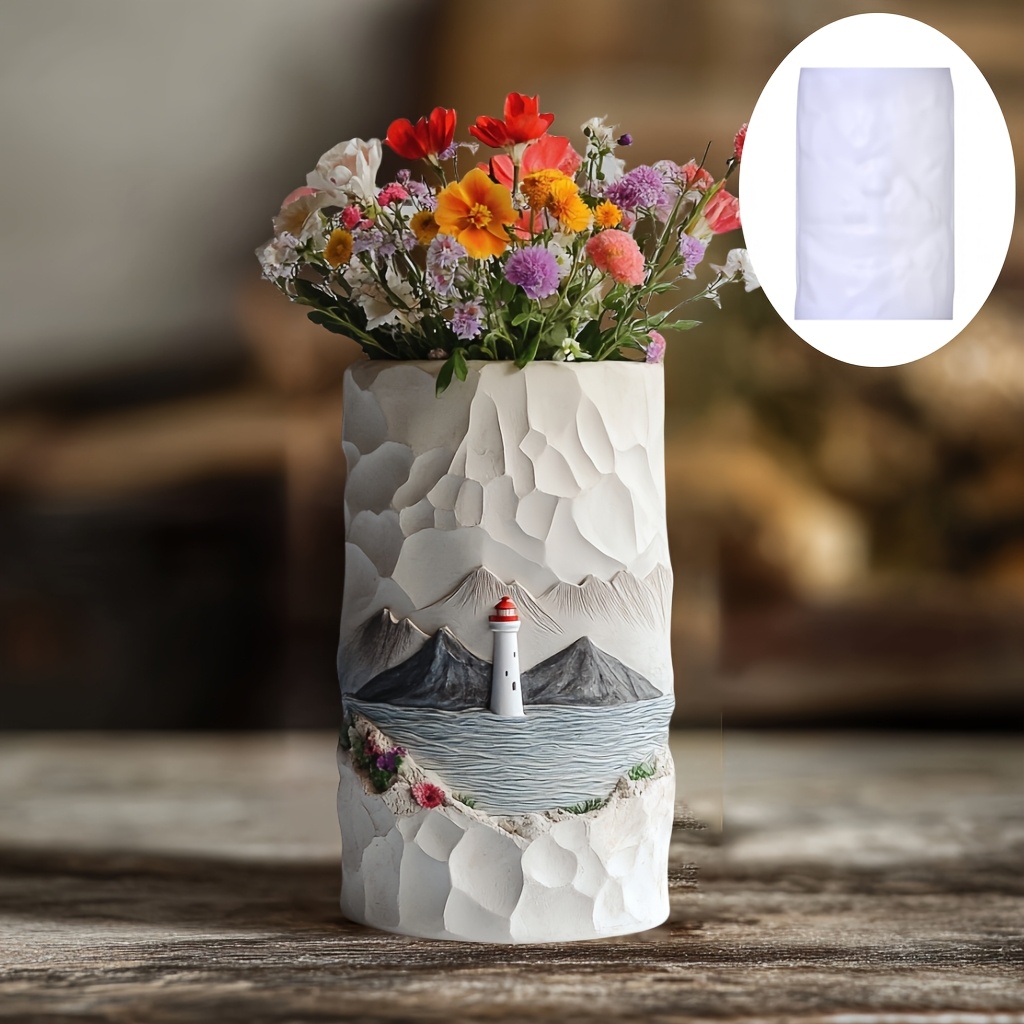 Sea Lighthouse Relief Flower P - Resin Ocean Wave Mold 评论和价格