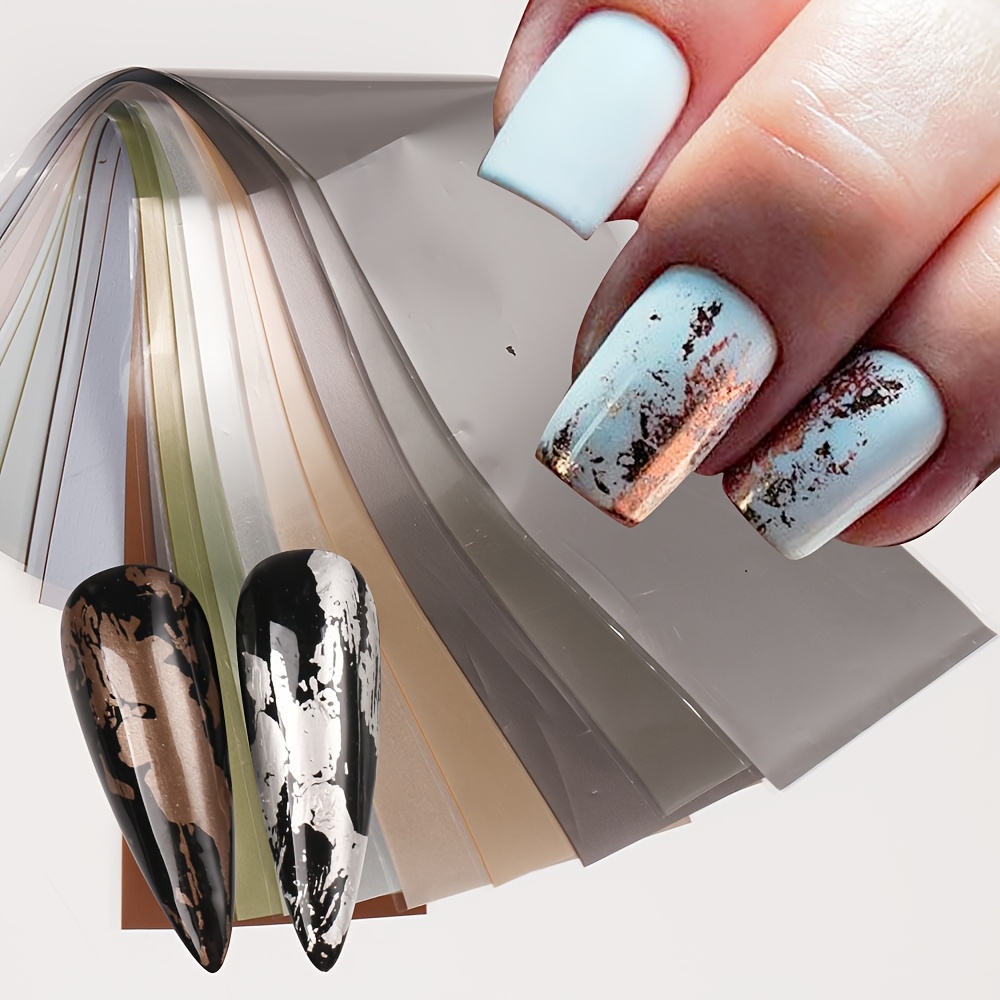 10 Types Matte Metallic Nail T - Gold Foil Flakes 评论和价格