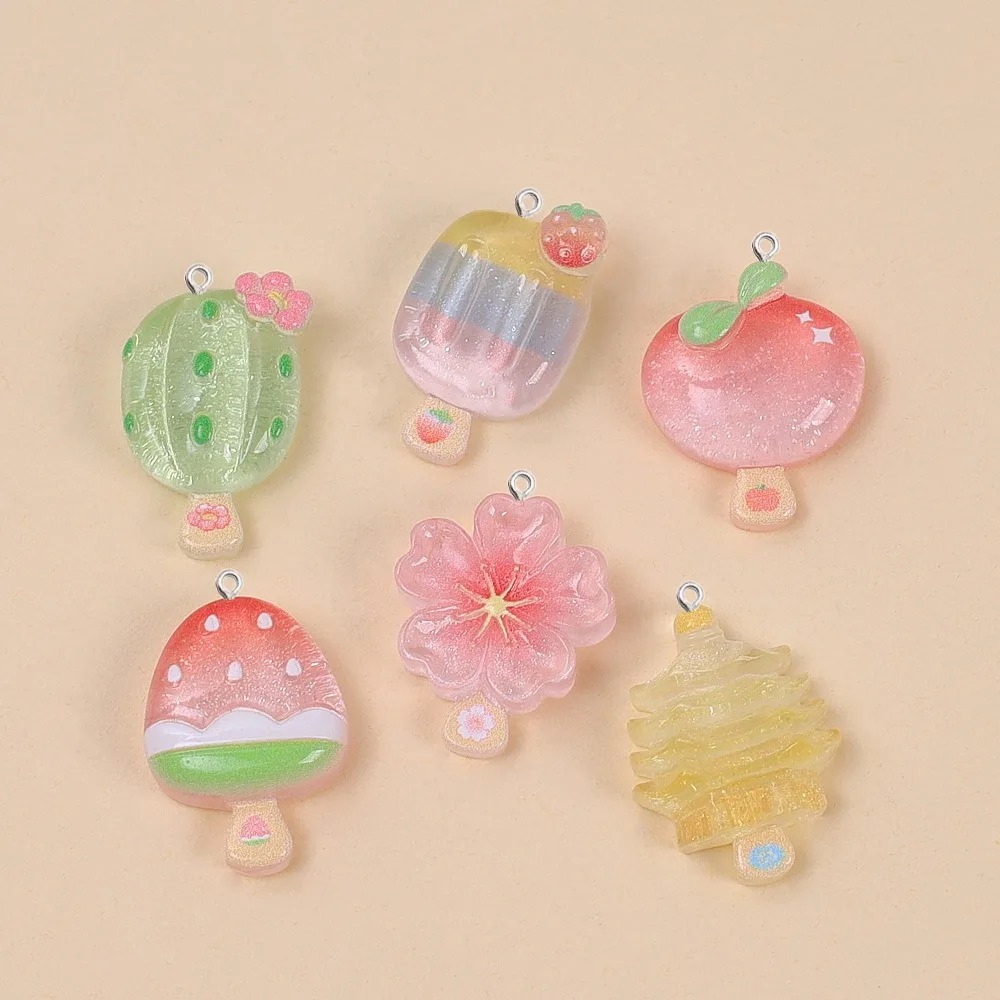 10Pcs Kawaii Summer Popsicle R - Resin Craft Material 评论和价格