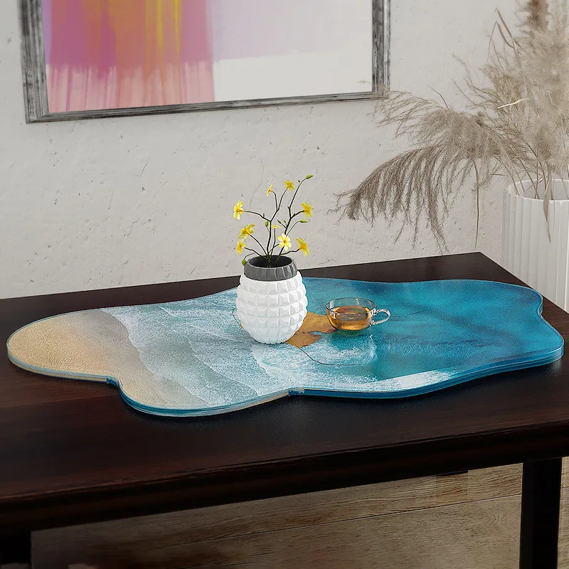 Large 61cm Irregular tray epox - Resin Ocean Wave Mold 评论和价格